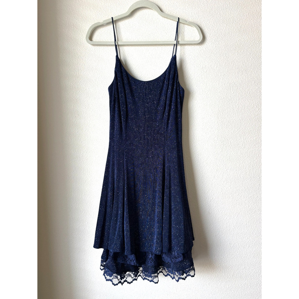 Vintage 90s Y2K Dress Prom Dance Sparkly Celestial Starcore Fairy Grunge Size 10